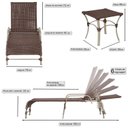 Ver imagem 3 de Kit 2 Espreguiçadeiras Corda Náutica e Mesa Garden em Alumínio para Piscina Edícula Catar Marrom
