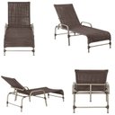Ver imagem 4 de Kit 2 Espreguiçadeiras Corda Náutica e Mesa Garden em Alumínio para Piscina Edícula Catar Marrom