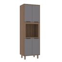 Ver imagem 1 de Paneleiro 70cm 4 Portas com Espaço para Micro-ondas Aspen Luciane Móveis Vanilla com Cinza Puro