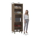 Ver imagem 4 de Paneleiro 70cm 4 Portas com Espaço para Micro-ondas Aspen Luciane Móveis Vanilla com Cinza Puro