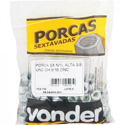 Porca autotravante 3/8" UNC alta Vonder - 2
