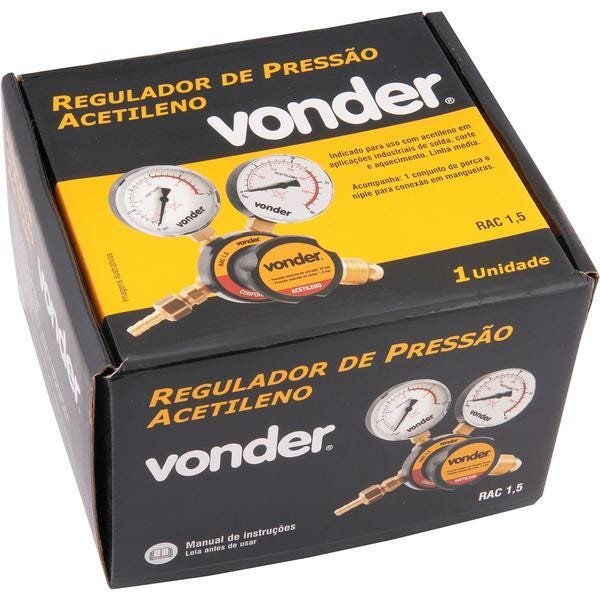 Regulador de pressão acetileno rac1,5 - Vonder - 3