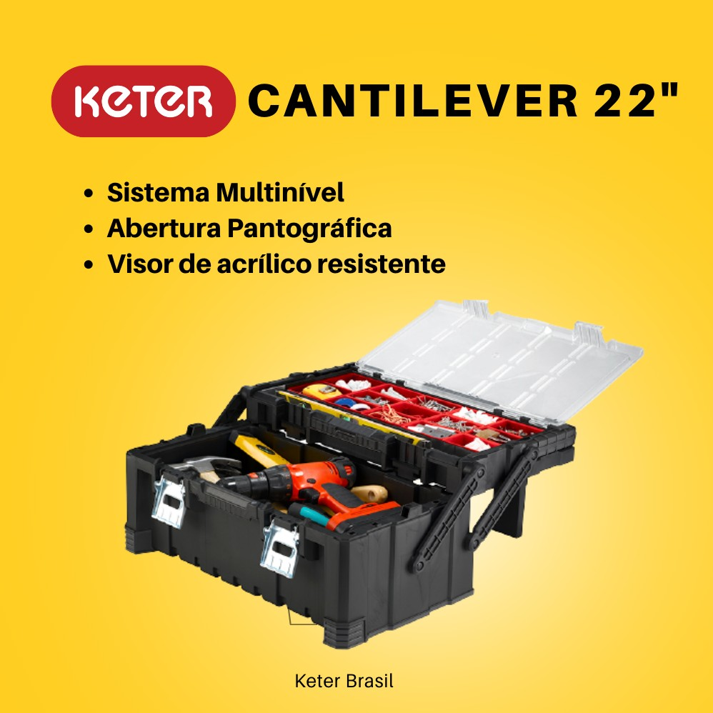 Caixa de Ferramentas Connect Cantilever 22 Keter - 7