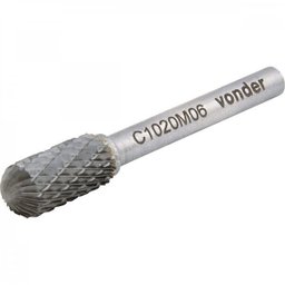 Lima rotativa abaulada 10 mm x 20 mm com haste 6 mm Vonder - 3