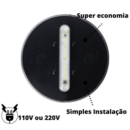 EcoLight Luminária Econômica - Base Preta Transparente - 220V - 2