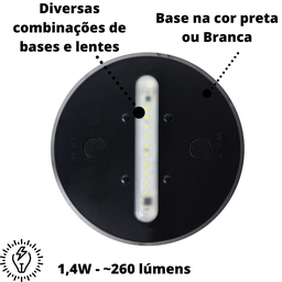 EcoLight Luminária Econômica - Base Preta Transparente - 220V - 3