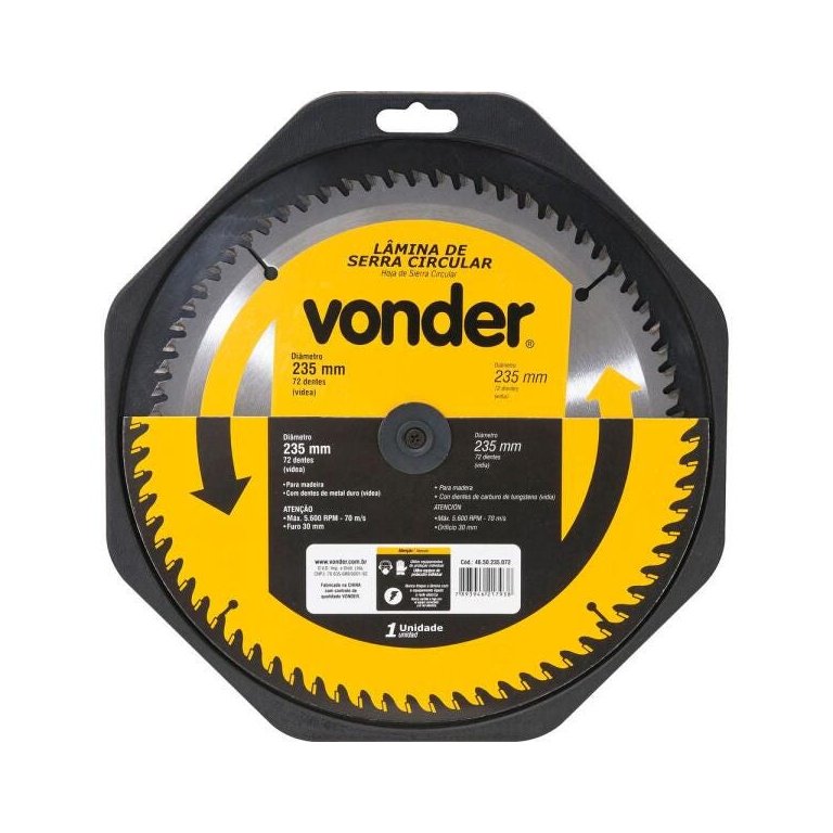 Lamina Serra Circular Vídea 250x30x3,2mm 60 Dentes 5300 Rpm