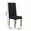 Ver imagem 5 de Kit 6 Cadeiras Nice com Espaldar – Tecido Veludo Suede, Pés em Mdf com Sapatilhas Plásticas Mel/