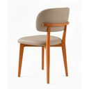 Ver imagem 2 de Cadeira de Jantar Lina Couro Sintético Bege Madeira Mel - Ooca Móveis