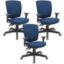 Ver imagem 1 de Kit 03 Cadeiras de Escritório Diretor Office Giratória Preto Alta Flexi P03 Poliéster azul -