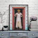 Ver imagem 2 de Quadro Fotografia Homem Indiano 33x24cm:Madeira branca