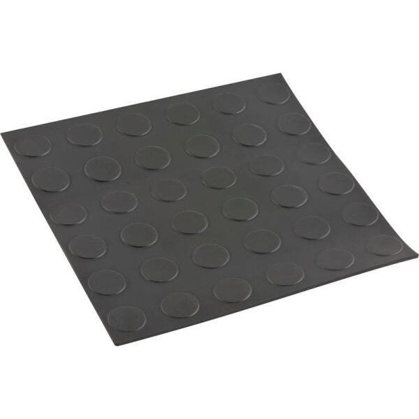 Piso de borracha 3,5mm de espessura moeda preto - Vonder - 3