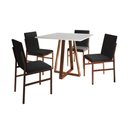 Ver imagem 2 de Conjunto de Jantar Mesa Mônaco 90cm Tampo Branco com 4 Cadeiras Pretas Base Cobre