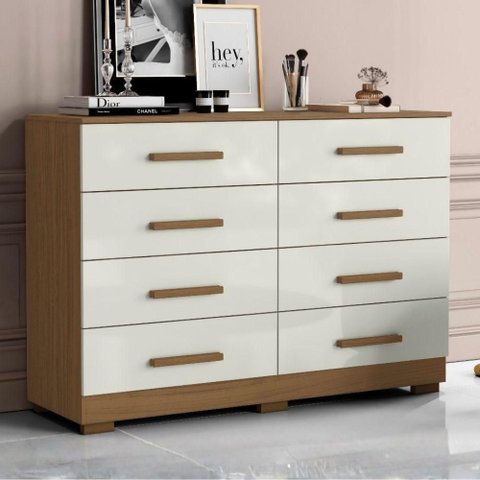 Comoda 8 Gavetas 136 Cm Mdp 2014148 Armoveis - Atacama Off White