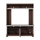 Ver imagem 5 de Rack Estante para TV até 65 Polegadas com 2 Portas e Nichos Multimóveis Crcol-RCP030 Nogueira/Off