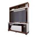 Ver imagem 2 de Rack Estante para TV até 65 Polegadas com 2 Portas e Nichos Multimóveis Crcol-RCP030 Nogueira/Off