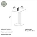 Ver imagem 3 de Mesa de Canto Auxiliar Retangular 60 cm 100% MDF Dalla Costa Cor:Carvalho Rosé