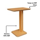 Ver imagem 4 de Mesa de Canto Auxiliar Retangular 60 cm 100% MDF Dalla Costa Cor:Carvalho Rosé