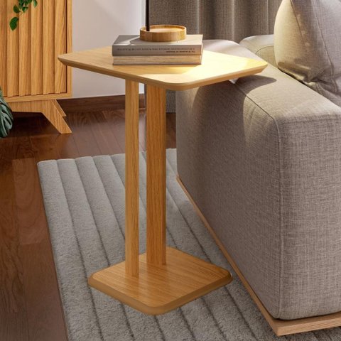 Mesa de Canto Auxiliar Retangular 60 cm 100% MDF Dalla Costa Cor:Carvalho Rosé