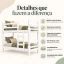 Ver imagem 3 de Beliche Madeira Maciça - Vira 2 Camas - com Colchões Inclusos Multimóveis CR35688 Branco
