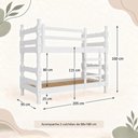 Ver imagem 4 de Beliche Madeira Maciça - Vira 2 Camas - com Colchões Inclusos Multimóveis CR35688 Branco
