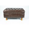 Puff Decorativo Chesterfield Elizabeth Corano Marrom - 60cm - 1