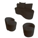 Ver imagem 2 de Kit Namoradeira + 2 Poltronas Yara Orgânica Veludo Marrom