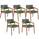 Ver imagem 1 de Kit 05 Cadeiras para Sala de Jantar Estar Living Giorgia B04 Couríssimo Verde Musgo - Lyam Decor