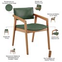 Ver imagem 5 de Kit 05 Cadeiras para Sala de Jantar Estar Living Giorgia B04 Couríssimo Verde Musgo - Lyam Decor