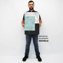 Ver imagem 3 de Quadro Decorativo em Canvas Geométrico Mármore Quadriculado TaColado Moldura Madeira 60 x 40cm