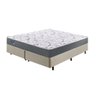 Cama Box King Size 193x203 Linho Bege com Colchão Mola Ensacada - 1