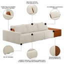 Ver imagem 3 de Sofá Ilha Modular Living com Puff 312cm Georgia K04 Bouclê Bege/caramelo - Mpozenato