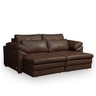 Sofá Bipartido Sala de Estar Piece Design Moderno Retrátil 215cm Couro Marrom G58 - Gran Belo - 1