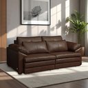 Ver imagem 2 de Sofá Bipartido Sala de Estar Piece Design Moderno Retrátil 215cm Couro Marrom G58 - Gran Belo