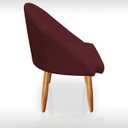 Ver imagem 7 de Kit 02 Poltrona Cadeira para Sala Orgânica Curva Redonda Confortável Reforçada Recepção Suede Bordô