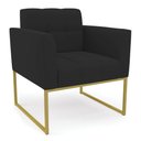 Ver imagem 3 de Kit 2 Poltronas Elisa Veludo Preto Base Metálica Industrial Dourado - D'Rossi