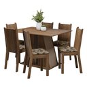 Ver imagem 2 de Conjunto Sala de Jantar Mesa Tampo de Madeira 6 Cadeiras Rustic/crema/bege Marrom Sharon Madesa