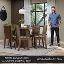 Ver imagem 4 de Conjunto Sala de Jantar Mesa Tampo de Madeira 6 Cadeiras Rustic/crema/bege Marrom Sharon Madesa