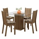 Ver imagem 2 de Conjunto Sala de Jantar Madesa Maya Mesa Tampo de Vidro com 4 Cadeiras - Rustic/bege Marrom
