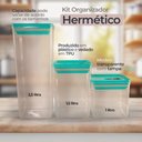 Ver imagem 2 de Kit Organizador Hermético Dubai Verde Tiffany 5 Litros