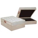 Ver imagem 1 de Cama Box Baú Casal: Colchão Espuma Castor D33 Sleep Max Relax + Base CRC Suede Clean(138x188)