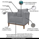 Ver imagem 7 de Kit 2 Poltronas Pés em Madeira Tarantino Linho Cinza