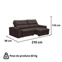 Ver mais imagens de Kit Sofá Ferguile Genebra 3 Lugares Retrátil com Usb com Home Tv 70 Formosa Caemmun