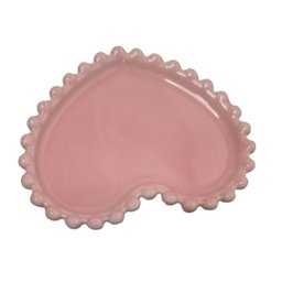 Conjunto 4 Pratos Porcelana Coração Besds Rosé 12x10x10cm - 1