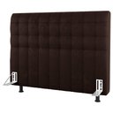 Ver imagem 1 de Cabeceira Cama Box Casal Queen Size Dahlia 160cm Com Frame Sintético Marrom - Desk Design