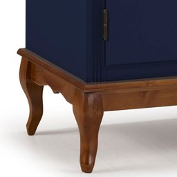 Balcão Buffet com Pés Luis Xv 3 Portas e 2 Gavetas 60631 Linz Móveis - Azul Petróleo/imbuia Glazer - 3