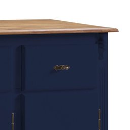 Balcão Buffet com Pés Luis Xv 3 Portas e 2 Gavetas 60631 Linz Móveis - Azul Petróleo/imbuia Glazer - 2