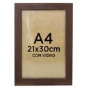 Ver imagem 1 de Moldura Quadro A4 21x30cm Diploma Certificado Foto com Vidro TaColado Moldura Madeira Escura 03 Unid