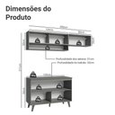 Ver imagem 3 de Armário de Cozinha Compacta 200cm Nice Madesa Xa09 Cinza