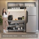 Ver imagem 5 de Armário de Cozinha Compacta 200cm Nice Madesa Xa09 Cinza